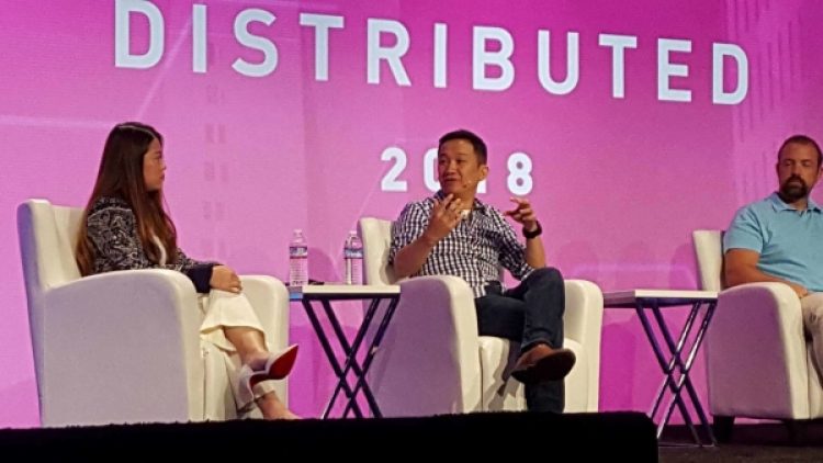 CEO of Hong Kong blockchain firm Alphaslot speaks at Distributed 2018 conference