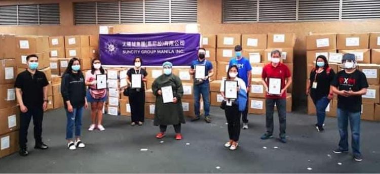 Suncity donates Php50 million worth of PPE to 40 public hospitals in Luzon