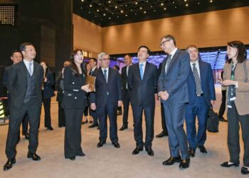 Hong Kong Chief Executive John Lee tours Galaxy Macau’s new Galaxy International Convention Center during Macau visit