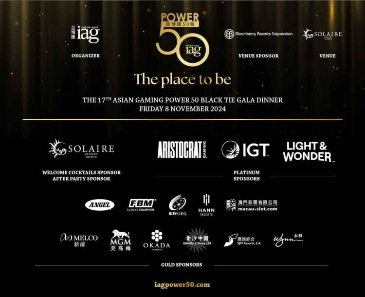 IAG Officially Announces Aristocrat, IGT and Light & Wonder as Platinum Sponsors of 17th Asian Gaming Power 50 Black Tie Gala Dinner