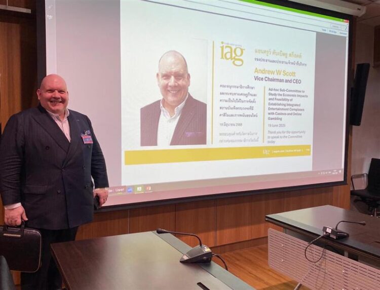 IAG’s Andrew W Scott addresses Thai senate subcommittee on Entertainment Complex Bill and key considerations for foreign investors